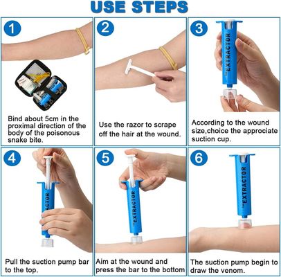 Saferlife Emergency First Aid Kit for Snake Bites Bee Stings Venom Extractor Suction Pump Bonus CPR Face Shield  for Hiking